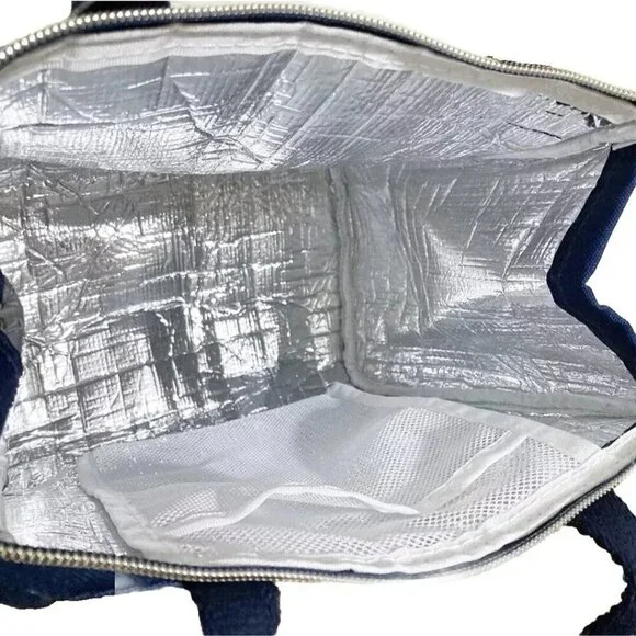 Kate Spade New York Insulated Lunch Bag Navy Jumbo Dot - Picture 2 of 6